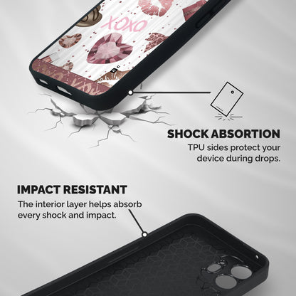Wine Lip xoxo Shockproof Hybrid Protection (Metal + TPU) Back Case Cover