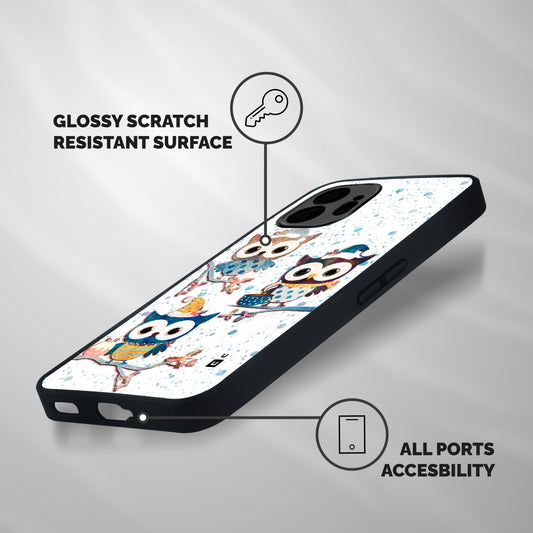 Winter Owls Shockproof Hybrid Protection (Metal + TPU) Back Case Cover