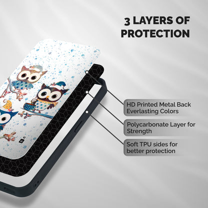 Winter Owls Shockproof Hybrid Protection (Metal + TPU) Back Case Cover