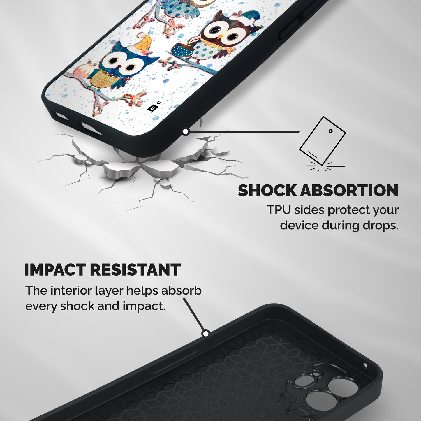 Winter Owls Shockproof Hybrid Protection (Metal + TPU) Back Case Cover