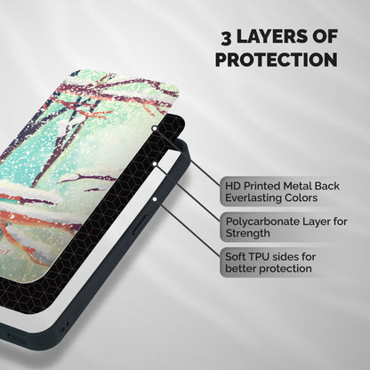 Winter Season Shockproof Hybrid Protection (Metal + TPU) Back Case Cover