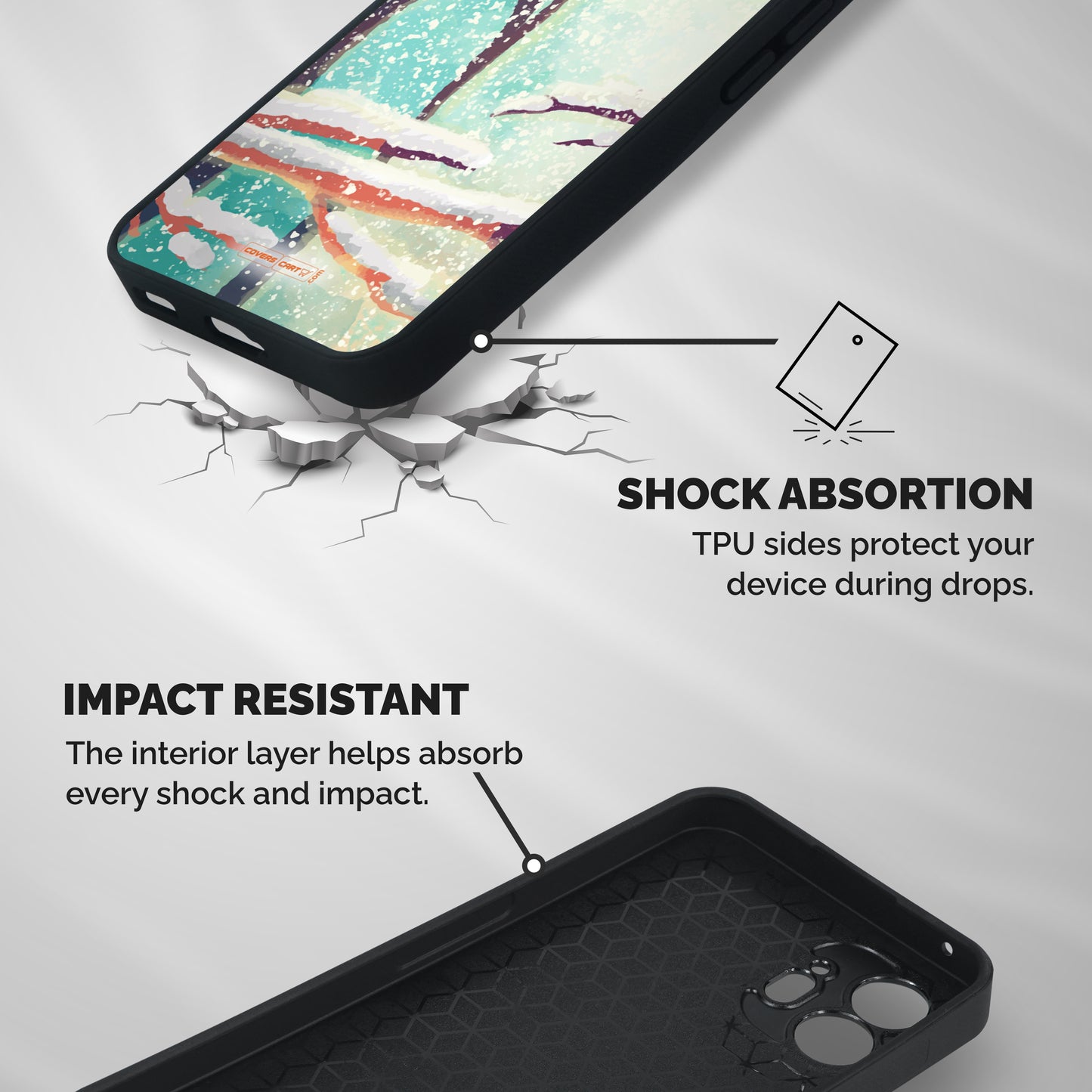 Winter Season Shockproof Hybrid Protection (Metal + TPU) Back Case Cover