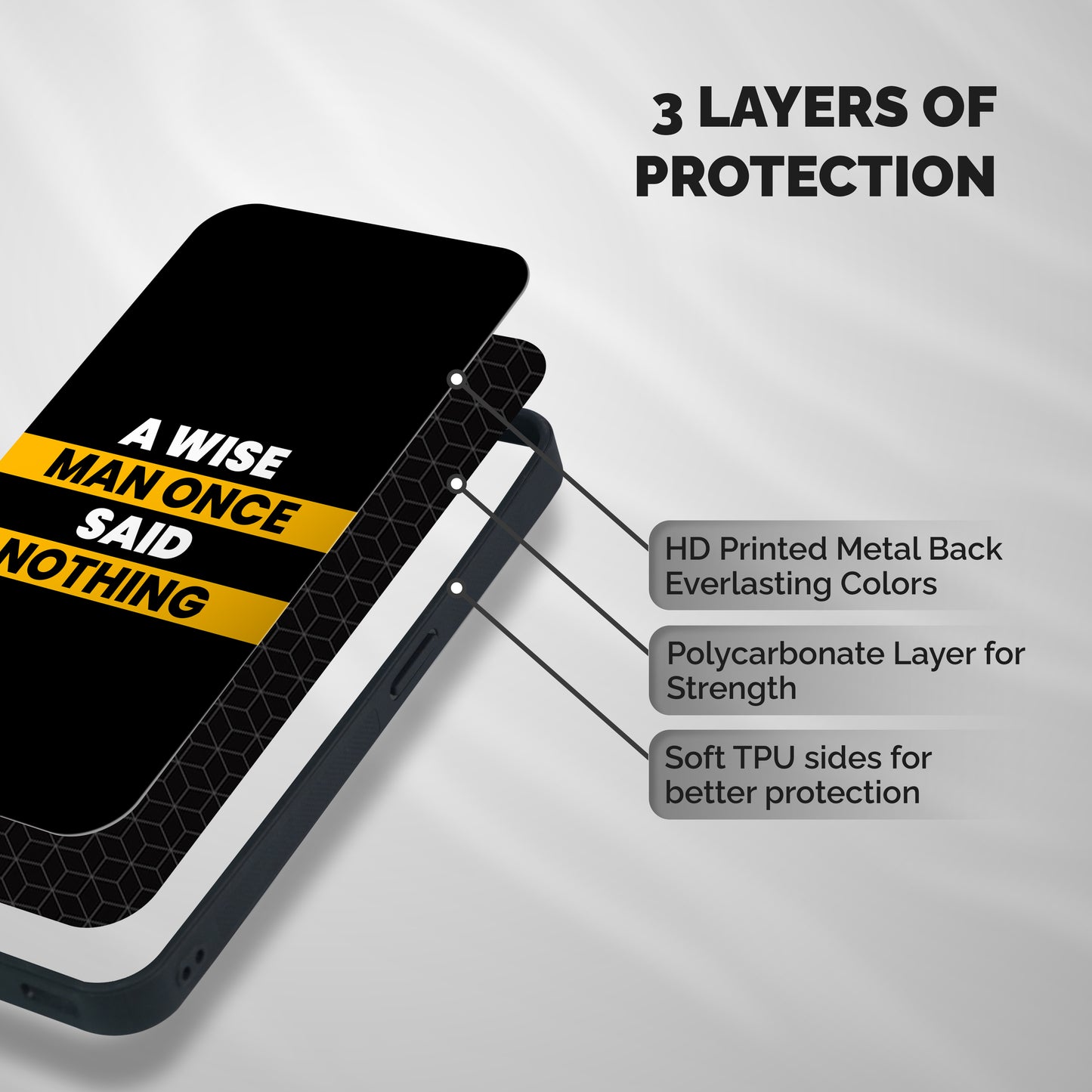 Wise Man Shockproof Hybrid Protection (Metal + TPU) Back Case Cover