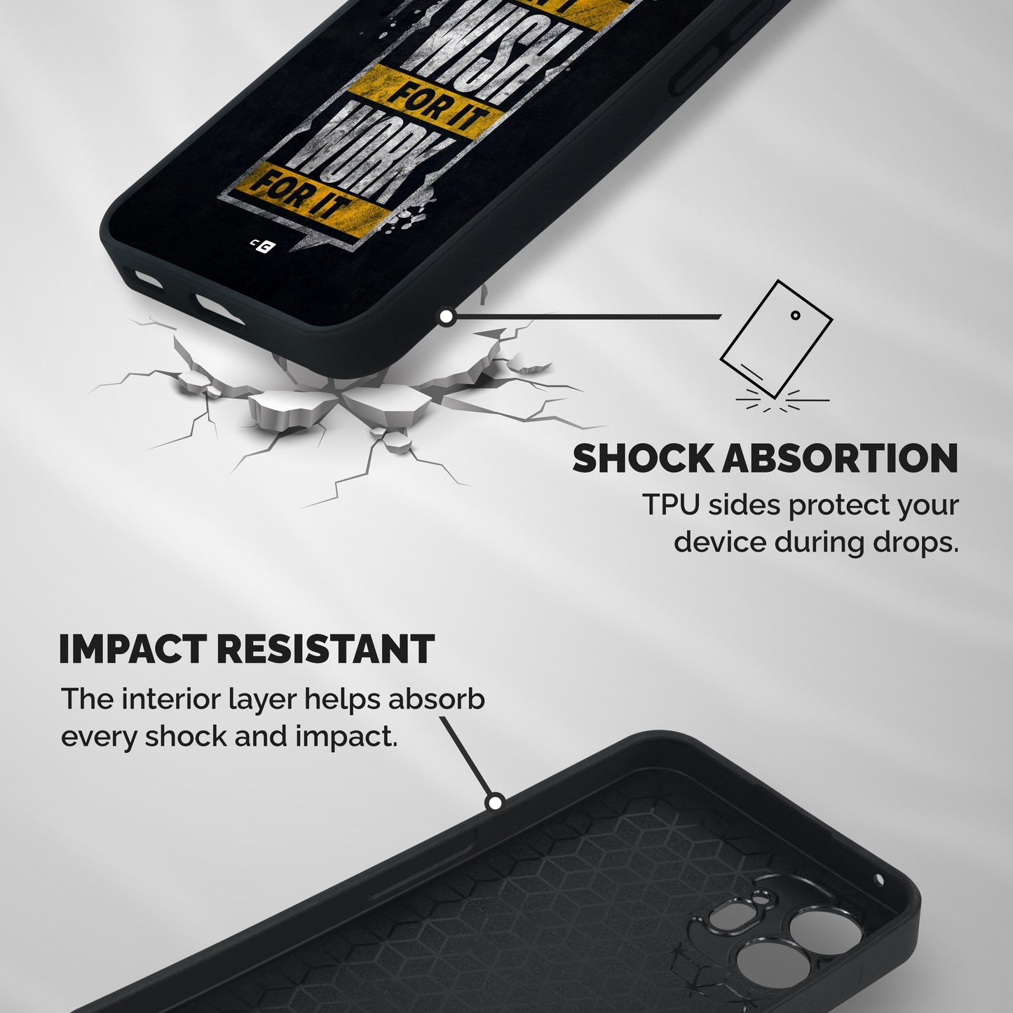 Wish Work Shockproof Hybrid Protection (Metal + TPU) Back Case Cover