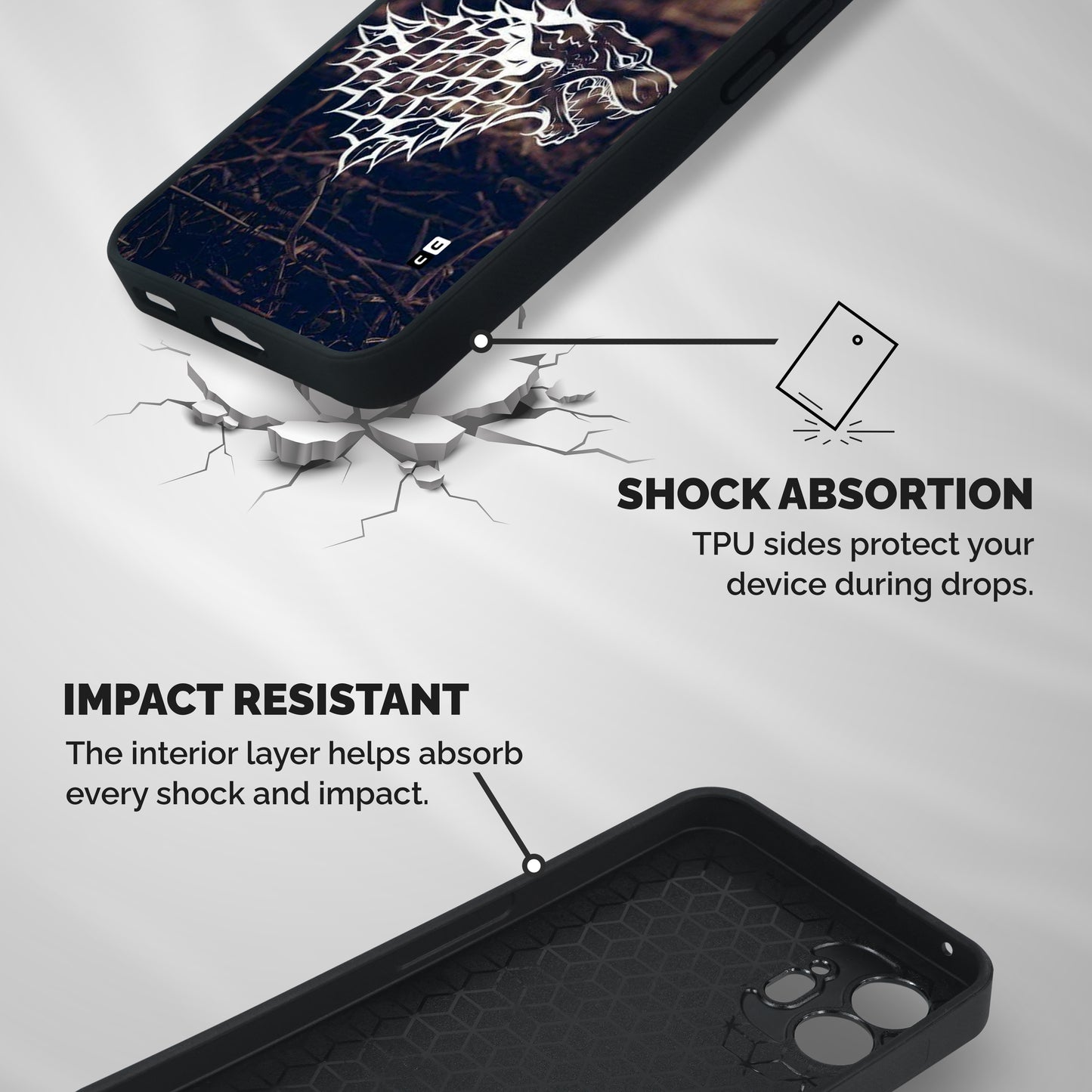 Wolf In White Shockproof Hybrid Protection (Metal + TPU) Back Case Cover