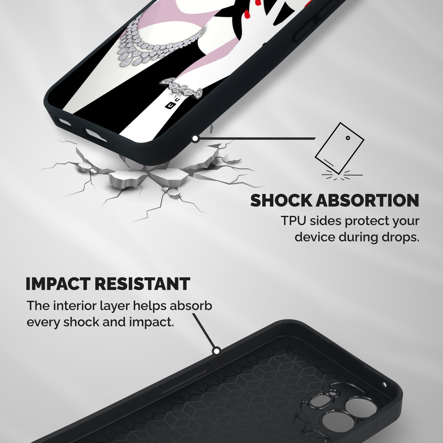 Women Beauty Shockproof Hybrid Protection (Metal + TPU) Back Case Cover