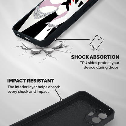 Women Beauty Shockproof Hybrid Protection (Metal + TPU) Back Case Cover