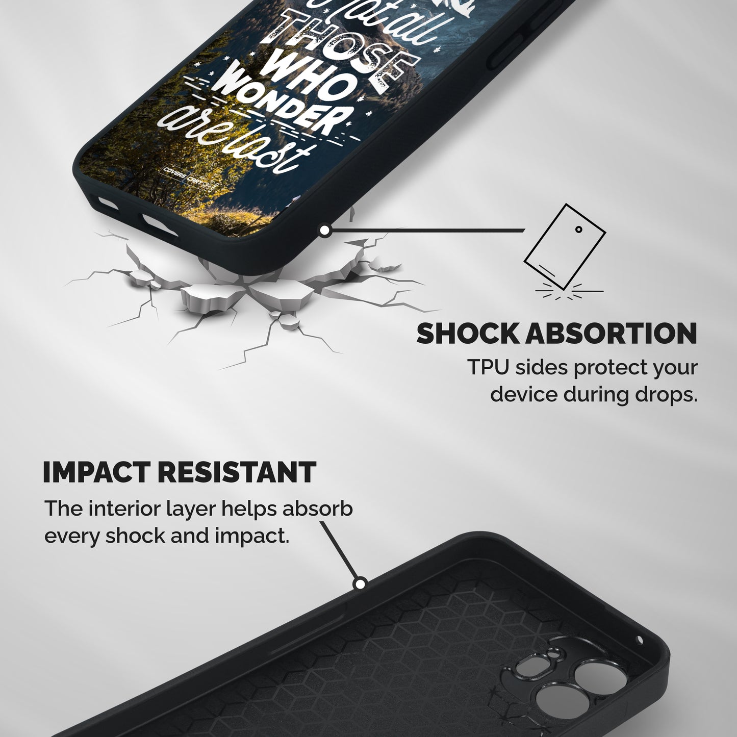 Wonder Lost Shockproof Hybrid Protection (Metal + TPU) Back Case Cover
