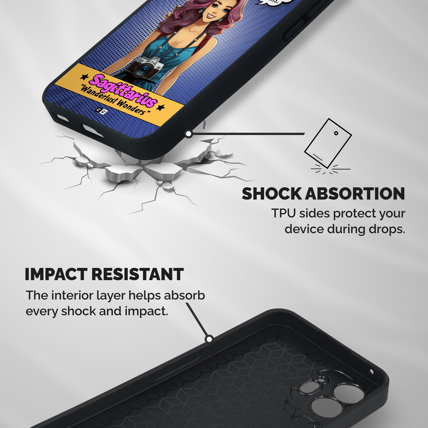 Wonderful Sagittarius Shockproof Hybrid Protection (Metal + TPU) Back Case Cover
