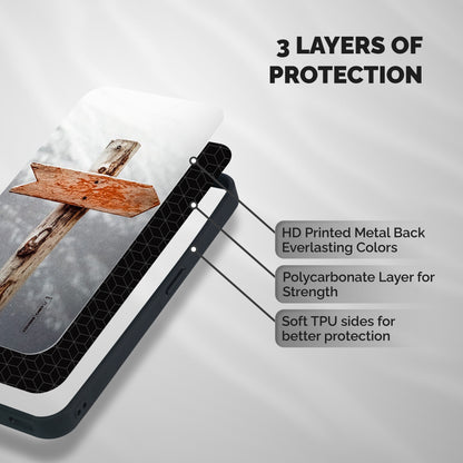 Wood And Snow Shockproof Hybrid Protection (Metal + TPU) Back Case Cover