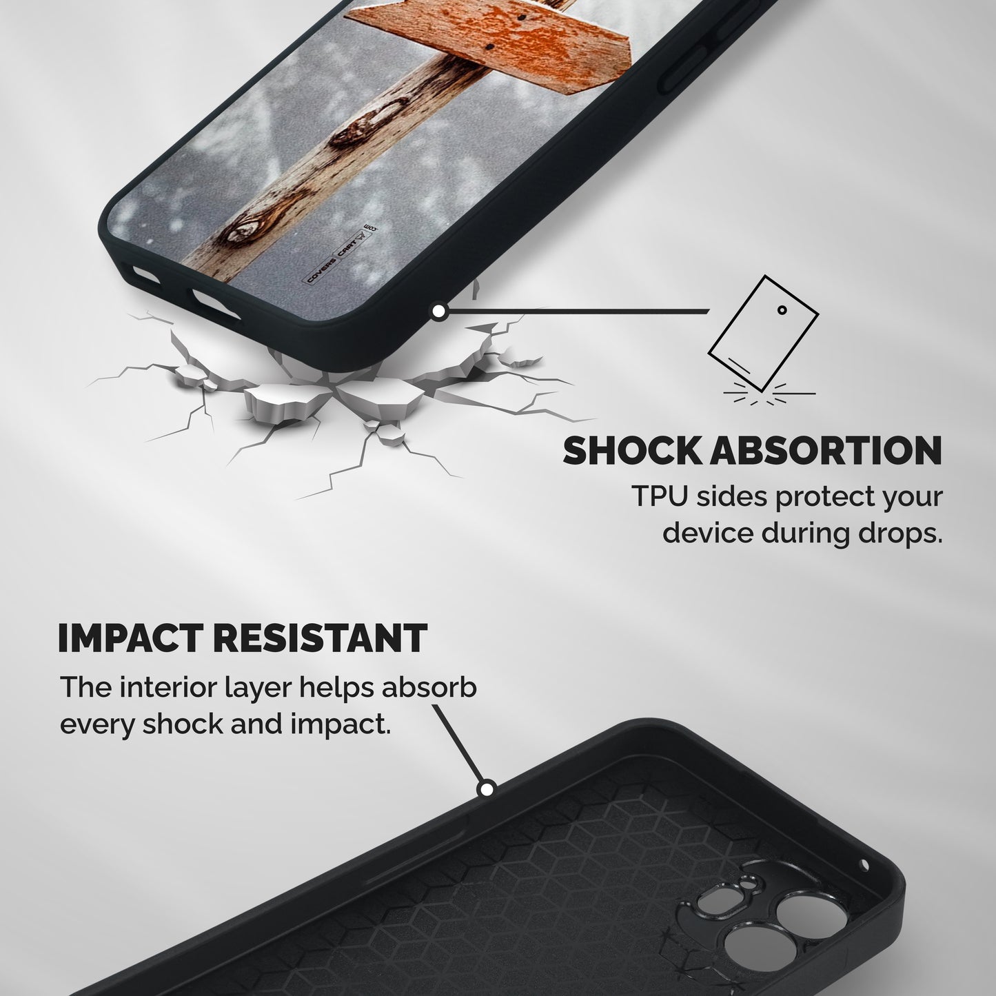 Wood And Snow Shockproof Hybrid Protection (Metal + TPU) Back Case Cover