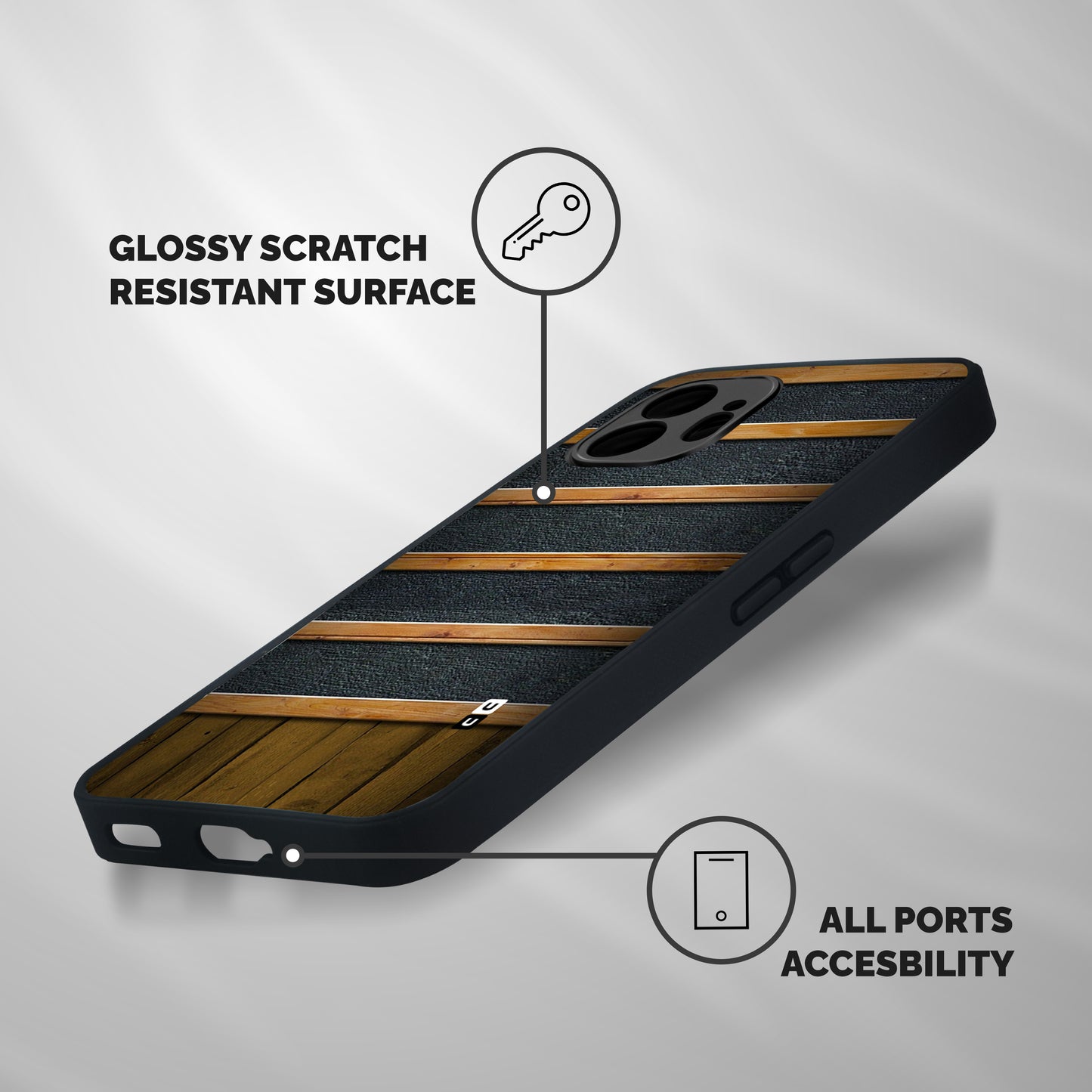 Wood Design Shockproof Hybrid Protection (Metal + TPU) Back Case Cover
