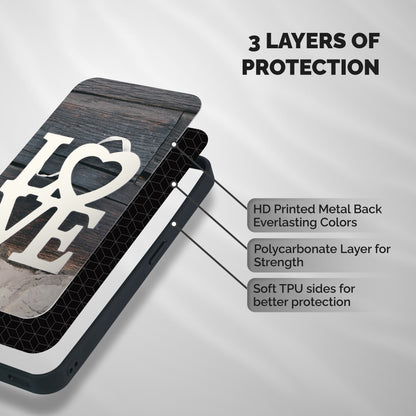 Wood Love Lock Shockproof Hybrid Protection (Metal + TPU) Back Case Cover