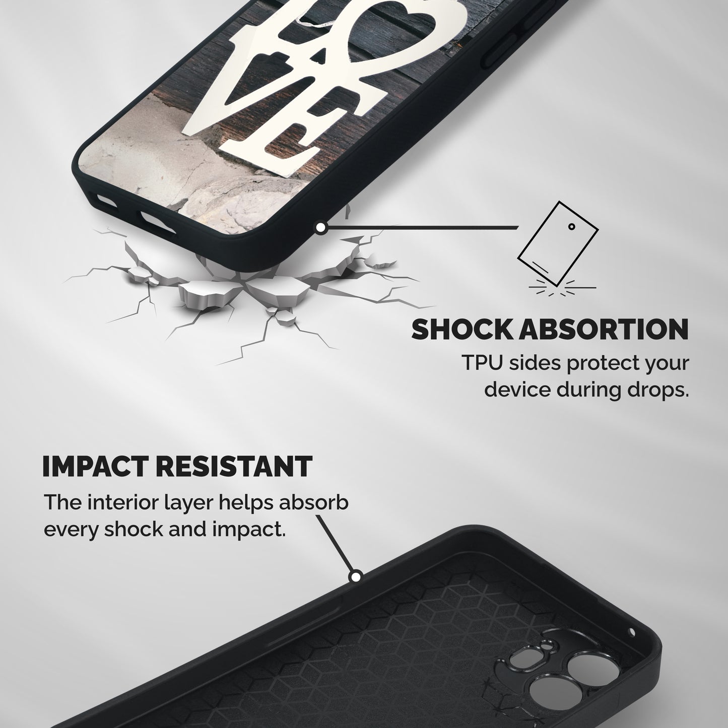 Wood Love Lock Shockproof Hybrid Protection (Metal + TPU) Back Case Cover