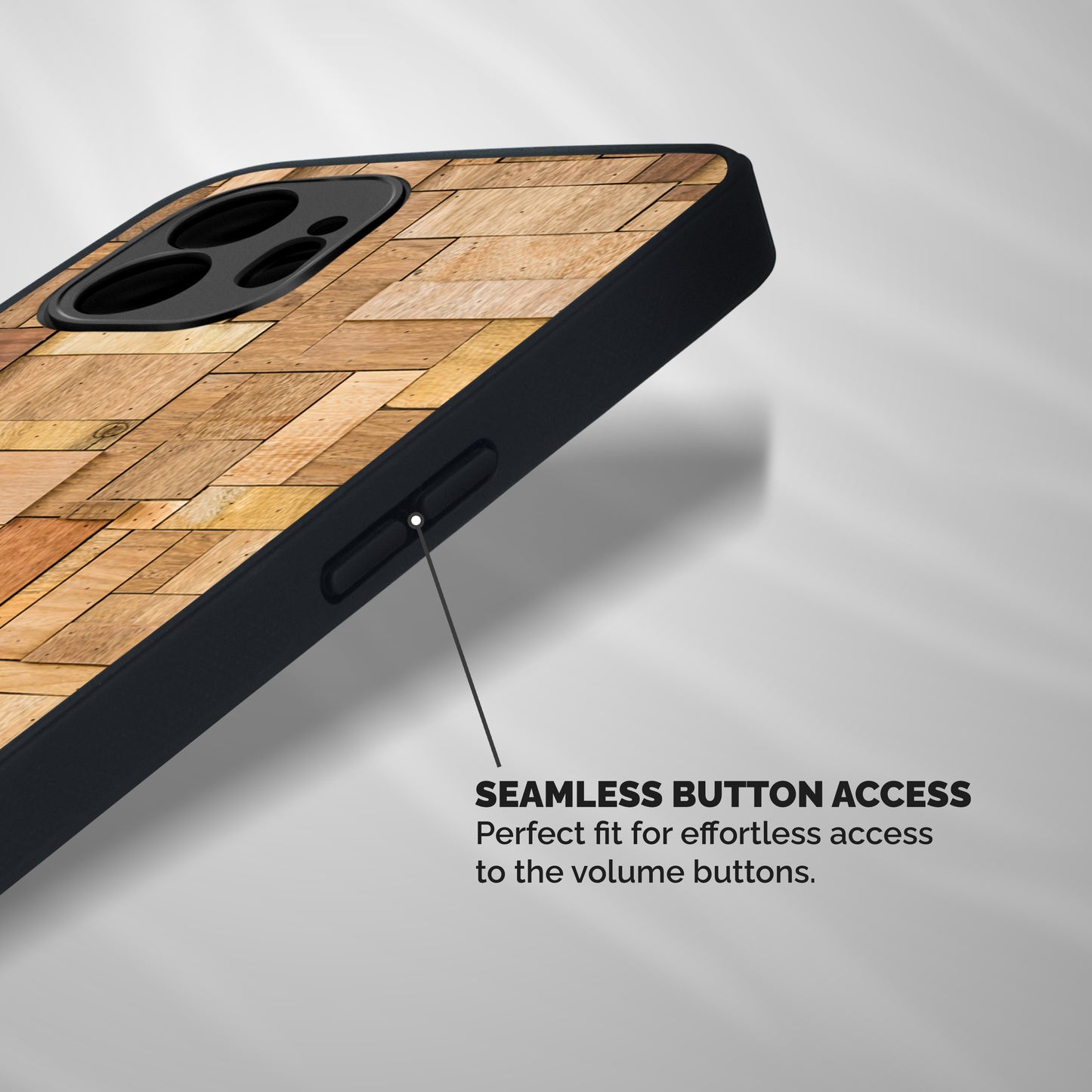 Wooden Blocks Shockproof Hybrid Protection (Metal + TPU) Back Case Cover