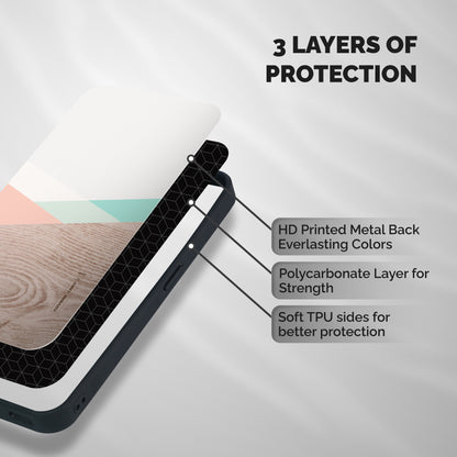 Wooden Fusion Shockproof Hybrid Protection (Metal + TPU) Back Case Cover