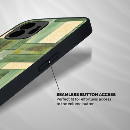 Wooden Green Texture Shockproof Hybrid Protection (Metal + TPU) Back Case Cover
