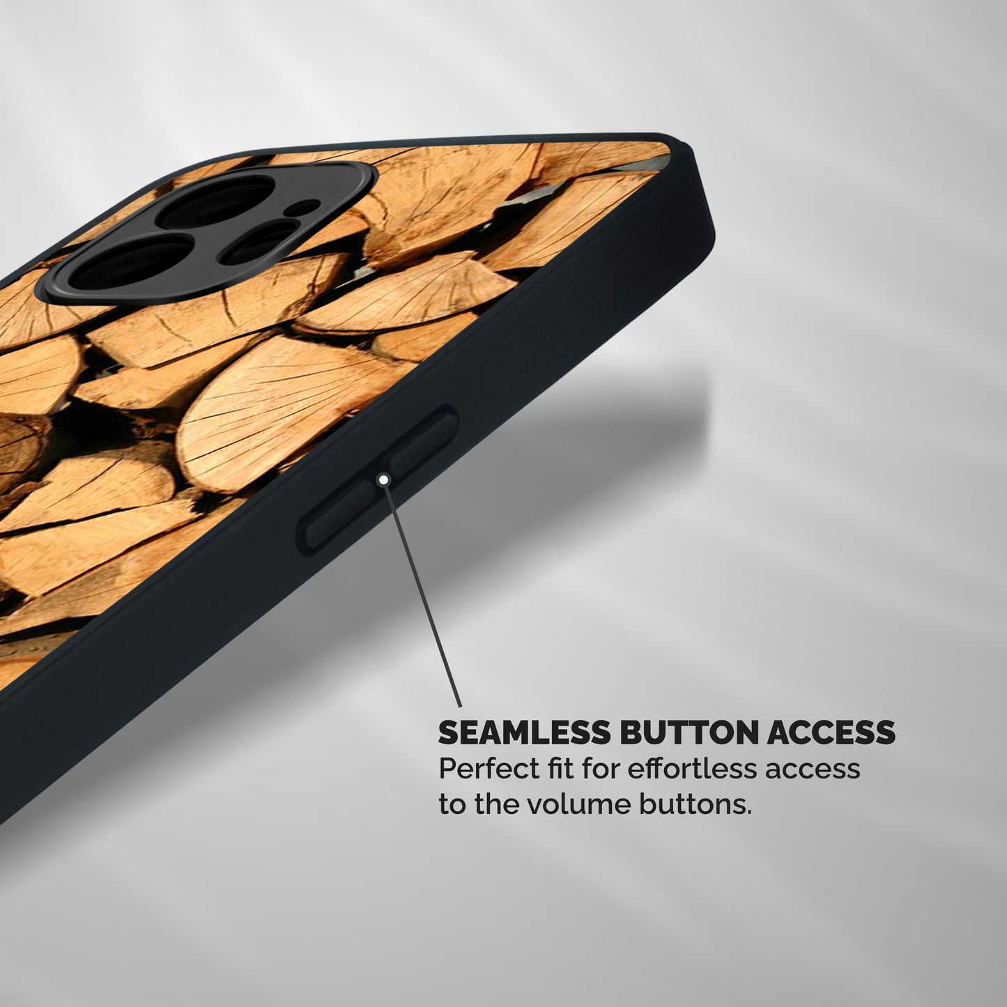 Wooden Logs Shockproof Hybrid Protection (Metal + TPU) Back Case Cover