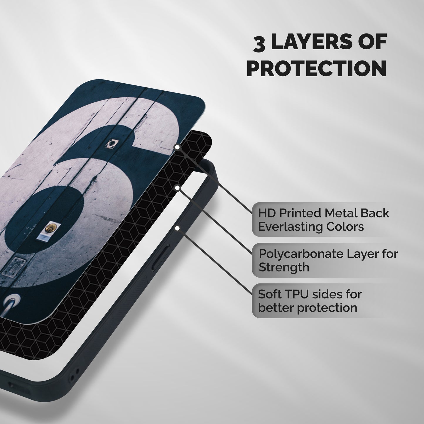 Wooden Six Shockproof Hybrid Protection (Metal + TPU) Back Case Cover