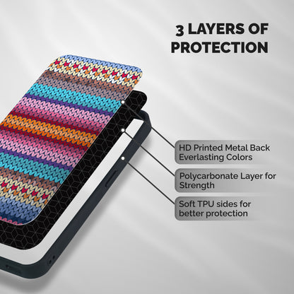 Woolen Shockproof Hybrid Protection (Metal + TPU) Back Case Cover