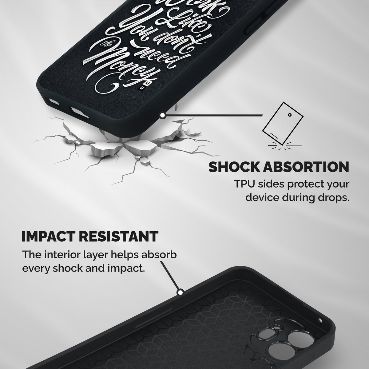 Work Like King Shockproof Hybrid Protection (Metal + TPU) Back Case Cover