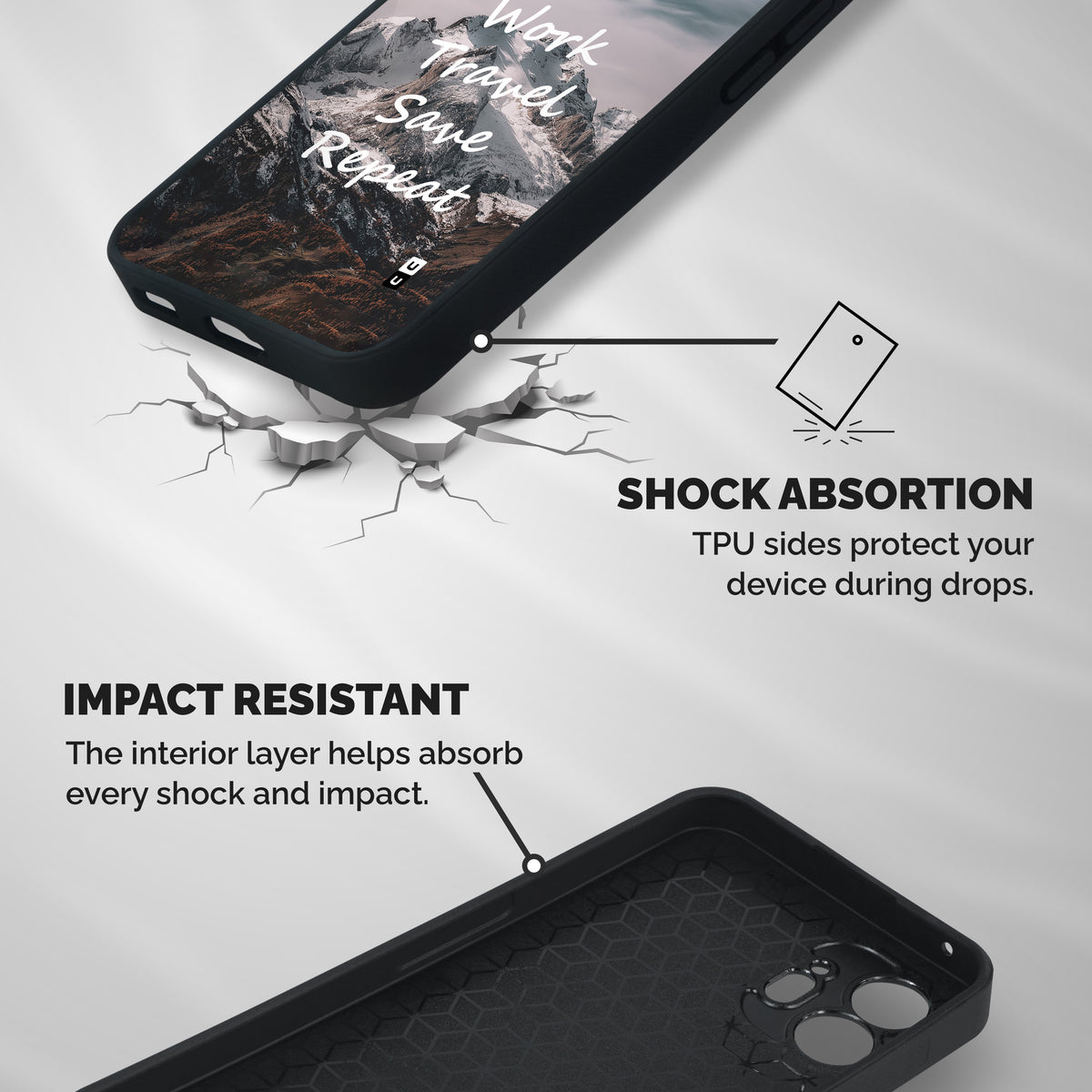 Work Travel Shockproof Hybrid Protection (Metal + TPU) Back Case Cover