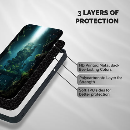 World Under Water Shockproof Hybrid Protection (Metal + TPU) Back Case Cover
