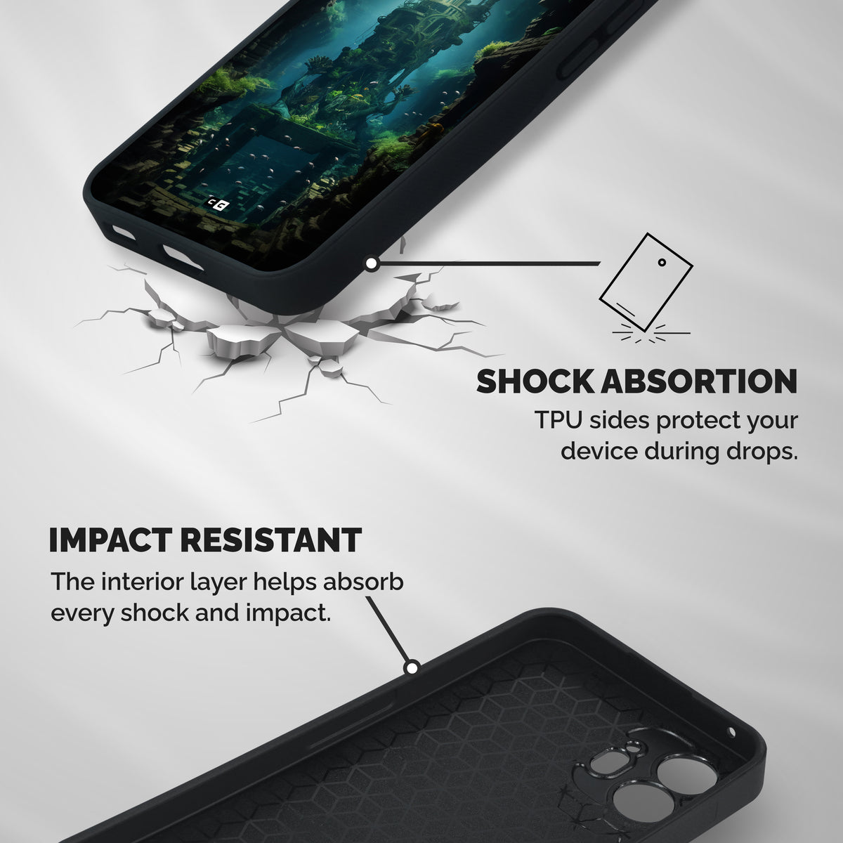 World Under Water Shockproof Hybrid Protection (Metal + TPU) Back Case Cover