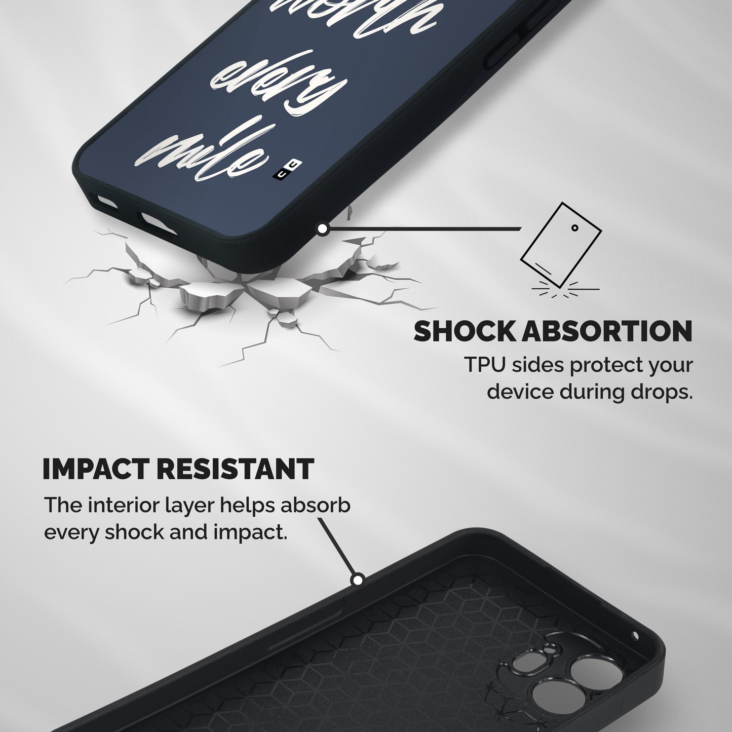 Worth Every Mile Shockproof Hybrid Protection (Metal + TPU) Back Case Cover