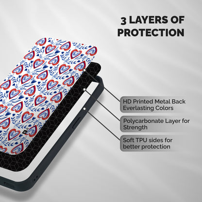 Wrapping Hearts Pattern Shockproof Hybrid Protection (Metal + TPU) Back Case Cover
