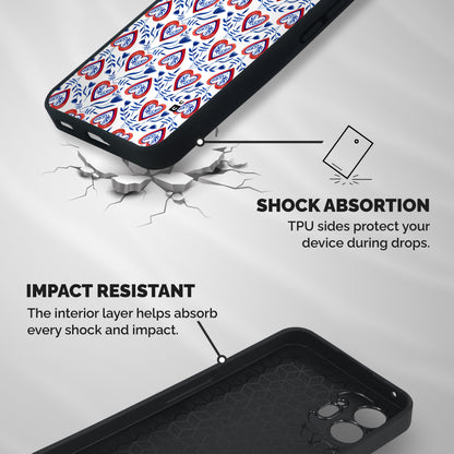 Wrapping Hearts Pattern Shockproof Hybrid Protection (Metal + TPU) Back Case Cover