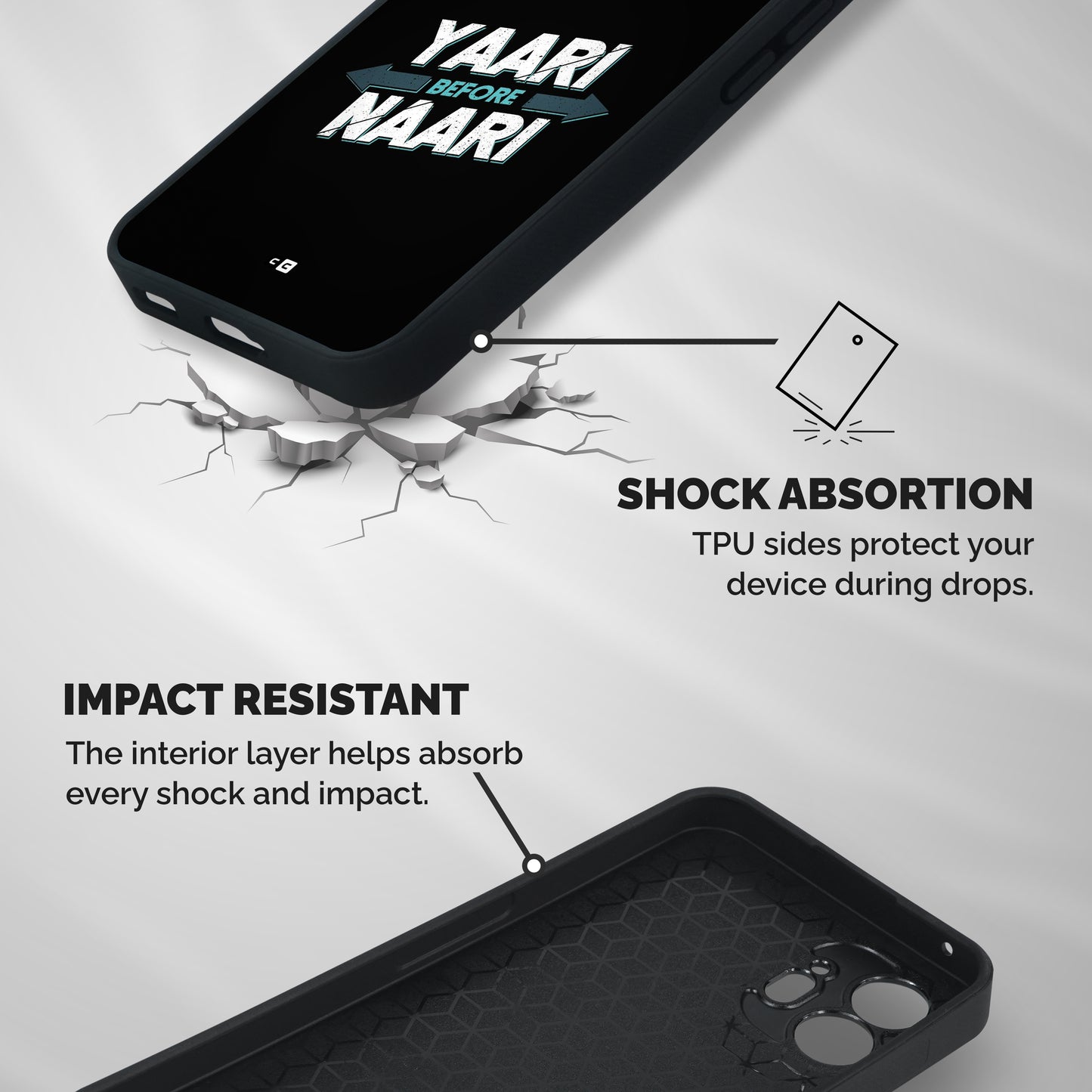Yaari Naari Shockproof Hybrid Protection (Metal + TPU) Back Case Cover