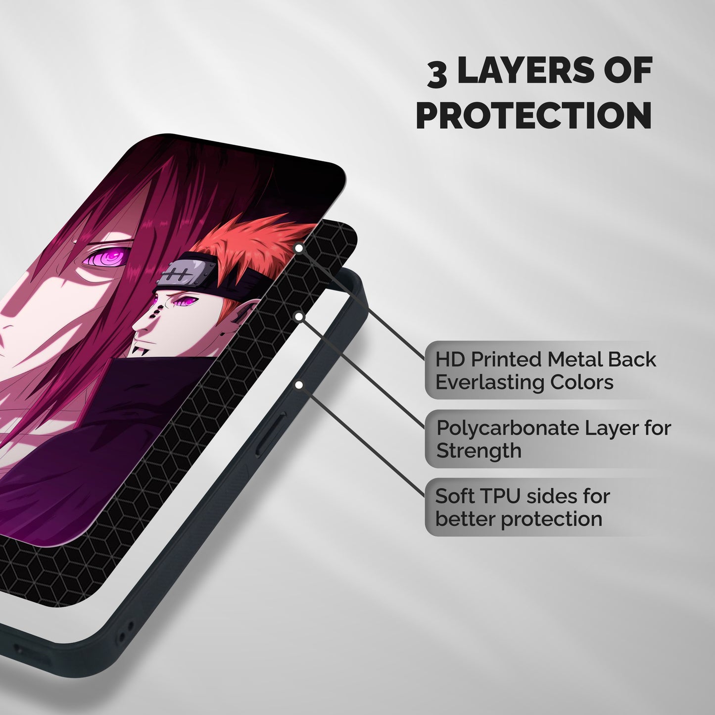 Yahiko With Nagato Shockproof Hybrid Protection (Metal + TPU) Back Case Cover
