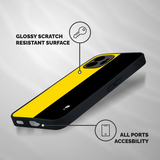 Yellow Black Super Minimalistic Shockproof Hybrid Protection (Metal + TPU) Back Case Cover