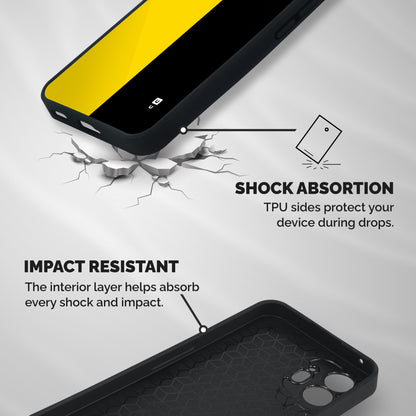 Yellow Black Super Minimalistic Shockproof Hybrid Protection (Metal + TPU) Back Case Cover