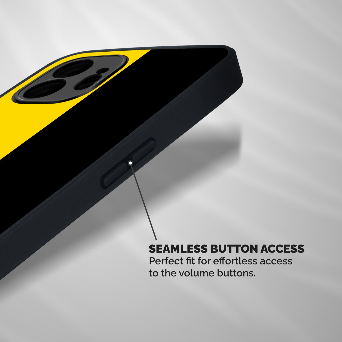 Yellow Black Super Minimalistic Shockproof Hybrid Protection (Metal + TPU) Back Case Cover