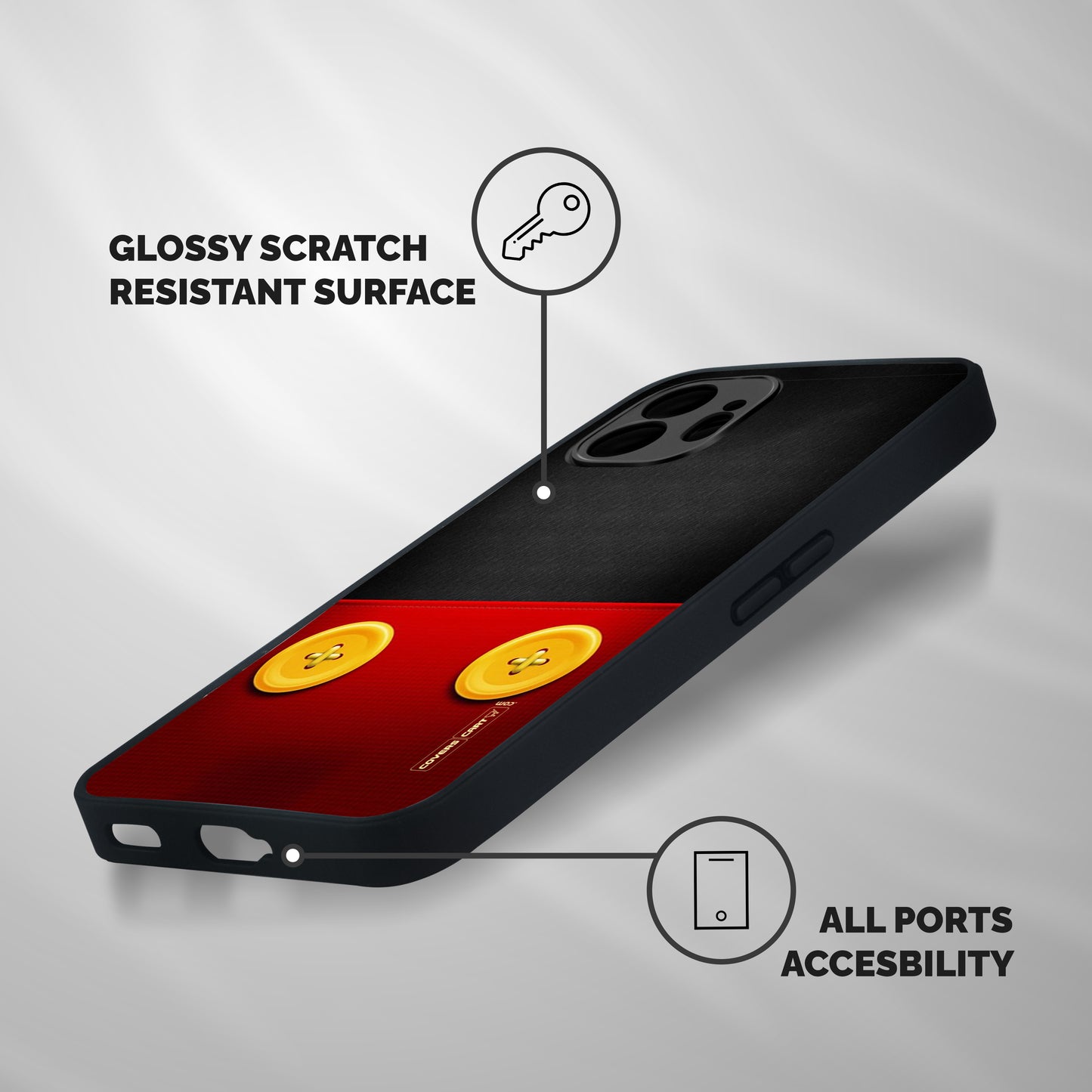 Yellow Button Shockproof Hybrid Protection (Metal + TPU) Back Case Cover