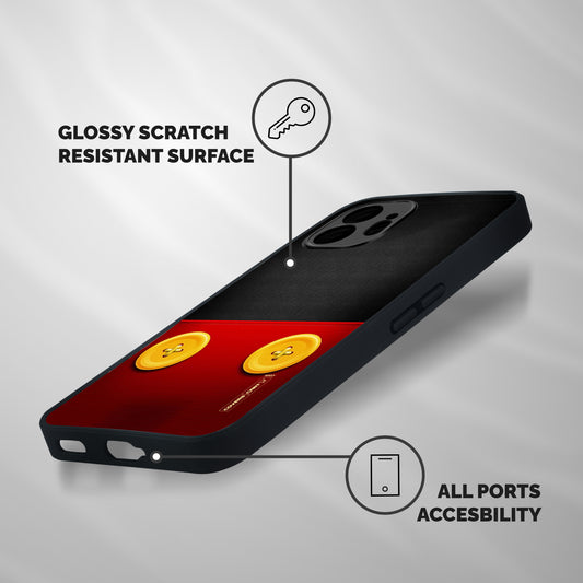 Yellow Button Shockproof Hybrid Protection (Metal + TPU) Back Case Cover
