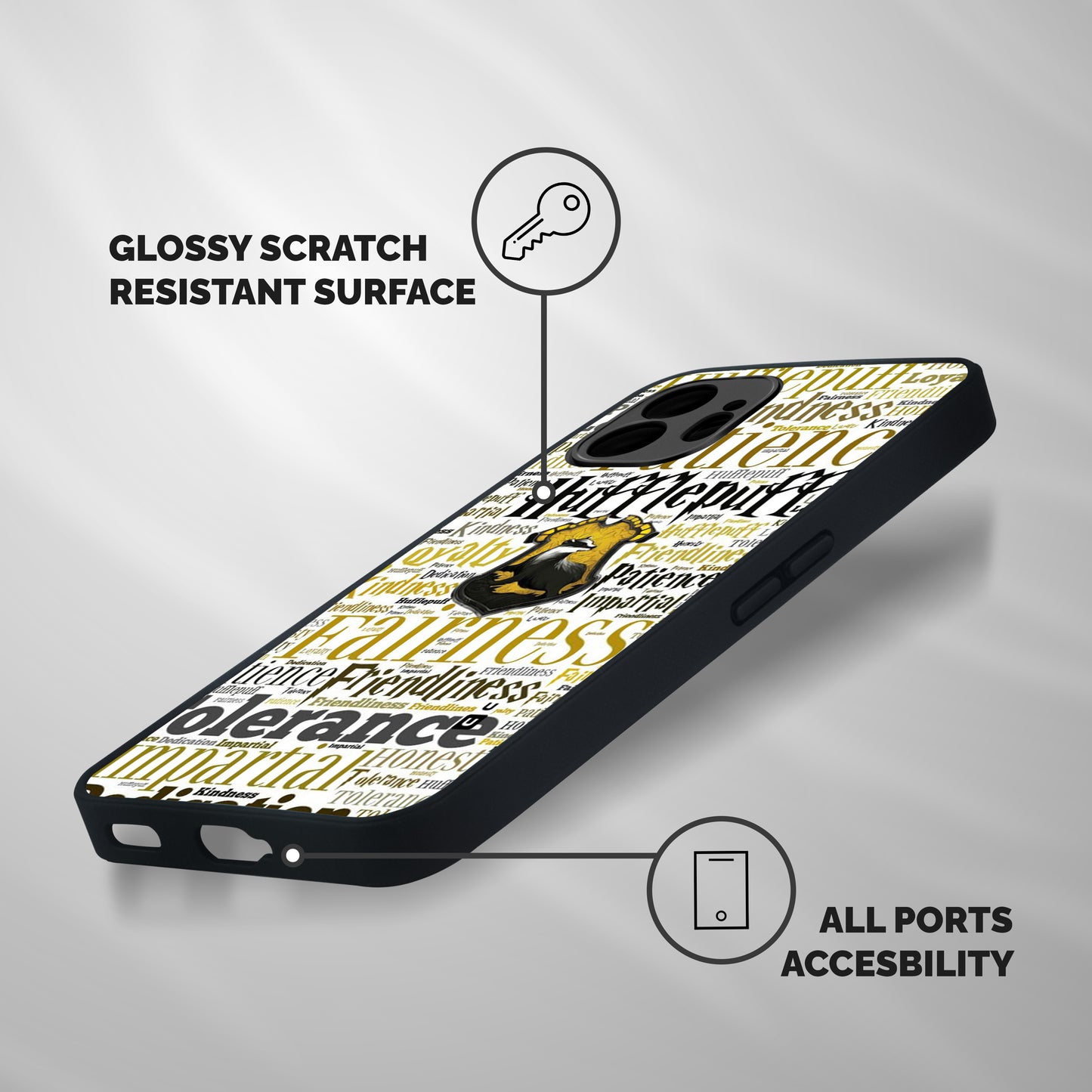 Yellow Fairness Shockproof Hybrid Protection (Metal + TPU) Back Case Cover
