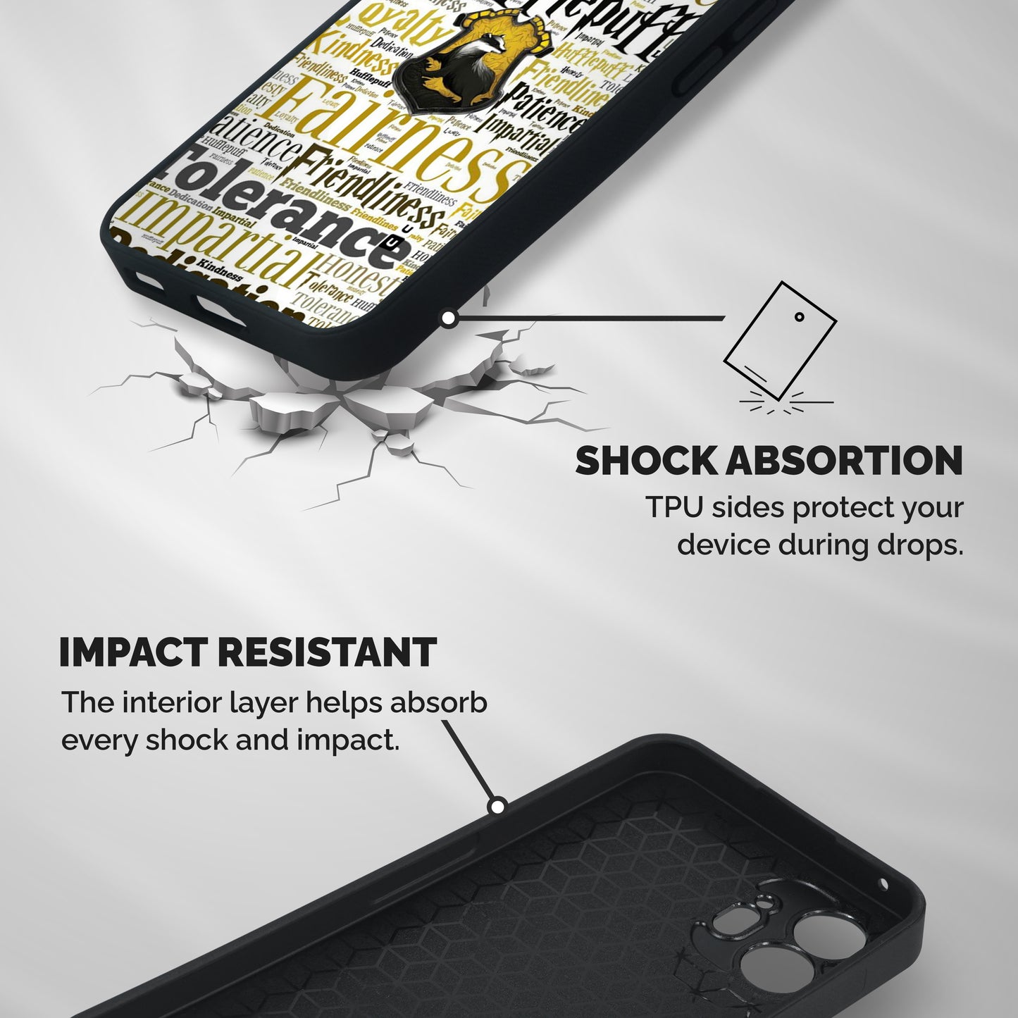 Yellow Fairness Shockproof Hybrid Protection (Metal + TPU) Back Case Cover