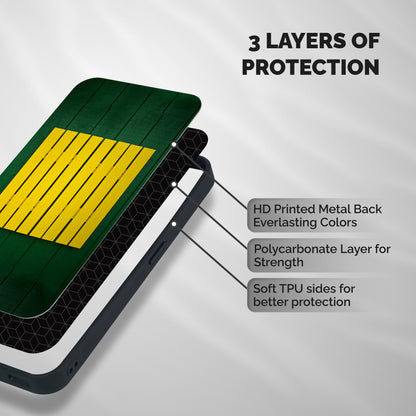 Yellow Fence Shockproof Hybrid Protection (Metal + TPU) Back Case Cover