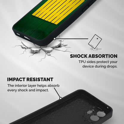 Yellow Fence Shockproof Hybrid Protection (Metal + TPU) Back Case Cover