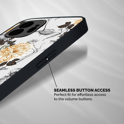 Yellow Floral Shockproof Hybrid Protection (Metal + TPU) Back Case Cover