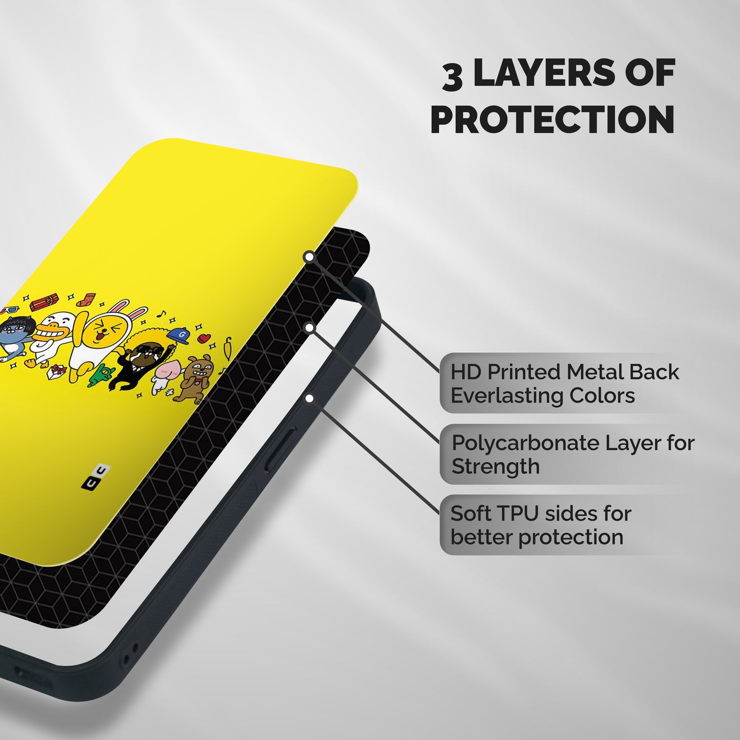 Yellow Friends Shockproof Hybrid Protection (Metal + TPU) Back Case Cover