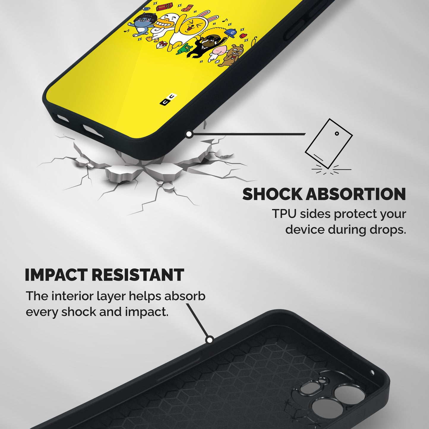 Yellow Friends Shockproof Hybrid Protection (Metal + TPU) Back Case Cover