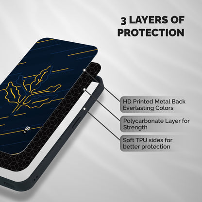 Yellow Leaf Line Shockproof Hybrid Protection (Metal + TPU) Back Case Cover
