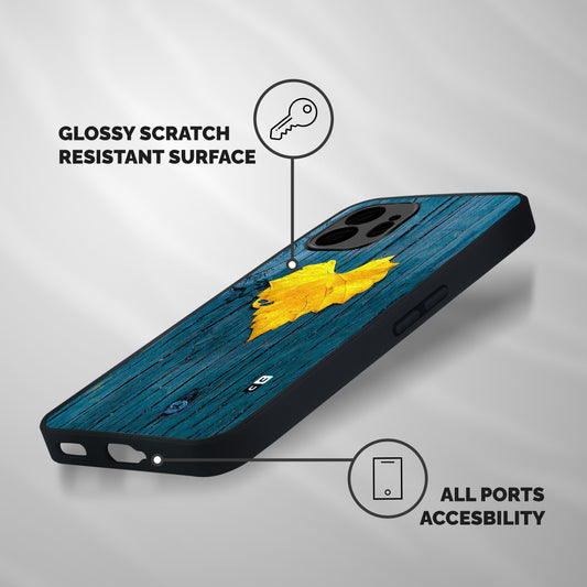 Yellow Leaf Shockproof Hybrid Protection (Metal + TPU) Back Case Cover
