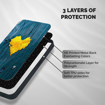 Yellow Leaf Shockproof Hybrid Protection (Metal + TPU) Back Case Cover