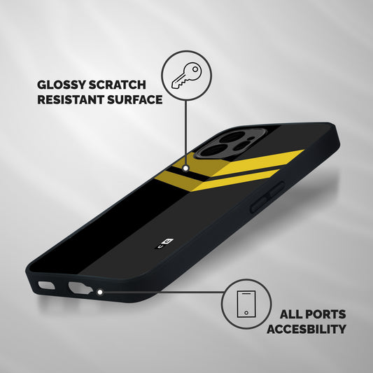 Yellow Lines Shockproof Hybrid Protection (Metal + TPU) Back Case Cover