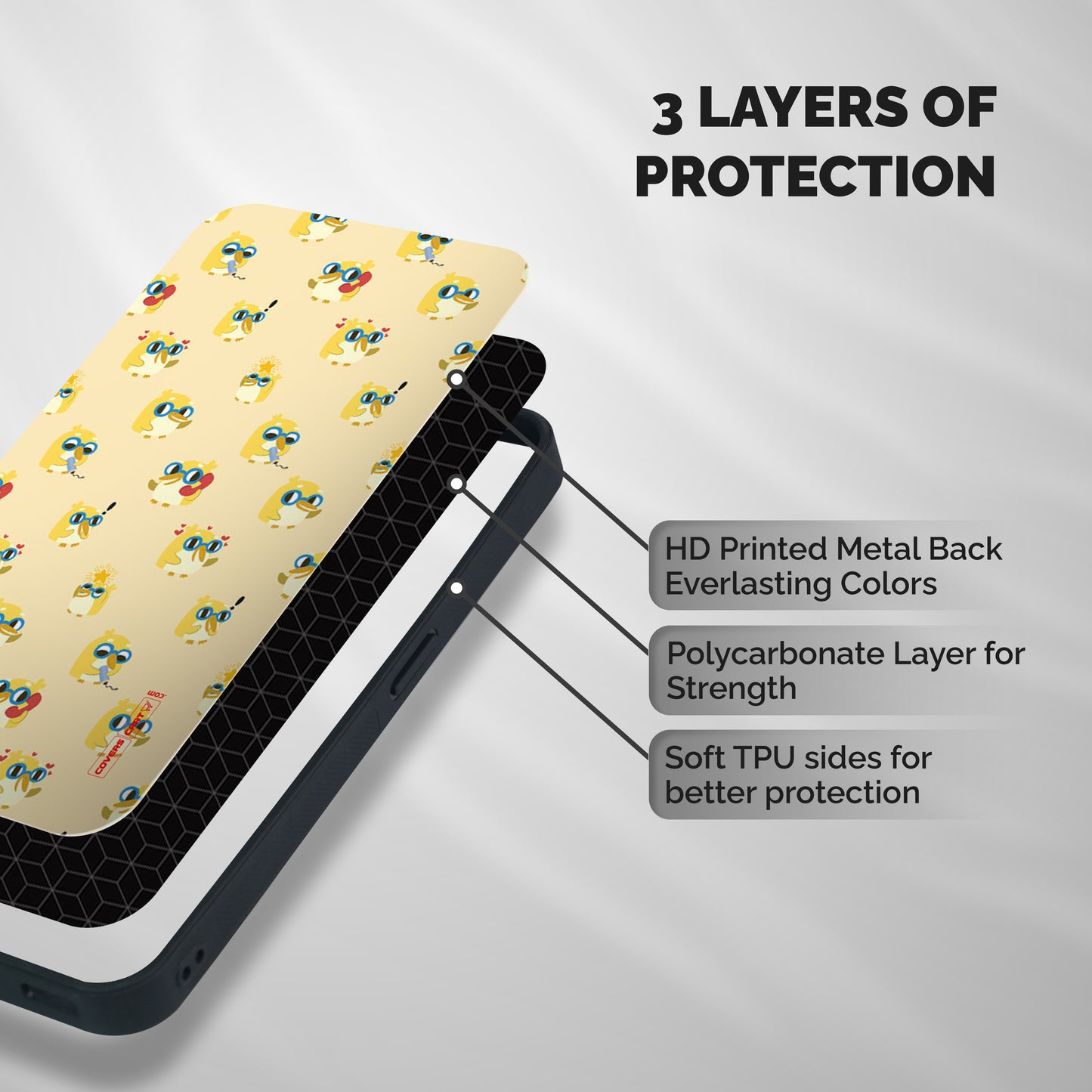 Yellow Parrot Shockproof Hybrid Protection (Metal + TPU) Back Case Cover